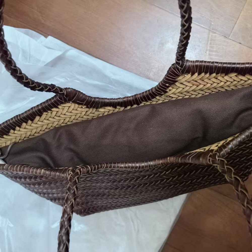 Nwt Split Leather Woven Bag - Picture 10 of 11